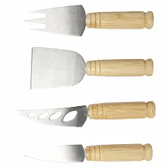 4-piece bamboo cheese set - Bullet