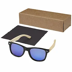 rPET/bamboo mirrored polarized sunglasses in gift box - Avenue