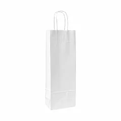 White paper bag for wine bottle
