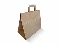 Nature paper bag with flat handles