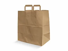 Nature paper bag with flat handles