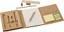  Conference folder, notebook, ruler, ball pen, pencils, pencil sharpener, eraser, sticky notes