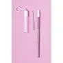  Extendable, reusable drinking straw, silicone mouthpiece and cleaning brush