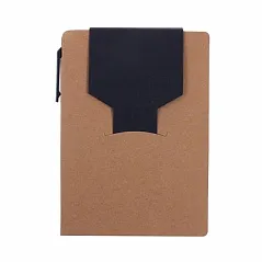 Memo holder, notebook A6, sticky notes, ball pen