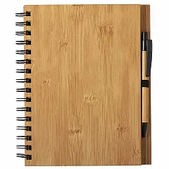 Bamboo notebook A5 with ball pen