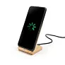  B'RIGHT bamboo wireless charger 10W, phone stand