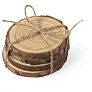  Wooden cup coaster set, 4 pcs
