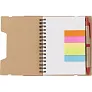  Memo holder, notebook, sticky notes, ball pen