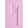  Extendable, reusable drinking straw, silicone mouthpiece and cleaning brush