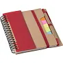  Memo holder, notebook, sticky notes, ball pen