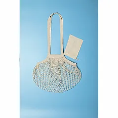 Cotton foldable shopping bag with pouch