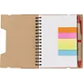  Memo holder, notebook, sticky notes, ball pen