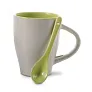  Ceramic mug 300 ml with spoon
