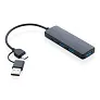  RCS USB hub od reciklirane plastike s dvostrukim ulazom - XD Collection