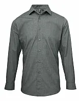 MEN'S CROSS-DYE ROLL SLEEVE POPLIN BAR SHIRT - Premier