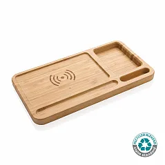 Stolni organizator od FSC® bambusa s 10W bežičnim punjačem - XD Collection