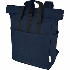 15” GRS recycled canvas rolltop laptop backpack 15L