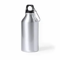 Recycled aluminium sports bottle 400 ml, carabiner