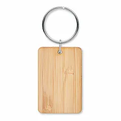 Rectangular bamboo key ring
