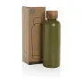  Wood RCS certified recycled stainless steel vacuum bottle - XD Collection