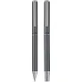 Lucetto poklon set od reciklirane aluminijske kemijske i roller olovke (crna tinta) - Luxe