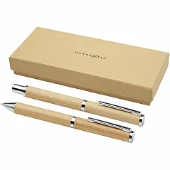 poklon set kemijska olovka i roller od bambusa (crna tinta) - Marksman
