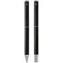 Lucetto poklon set od reciklirane aluminijske kemijske i roller olovke (crna tinta) - Luxe