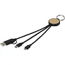 Tecta 6u1 kabel za punjenje od reciklirane plastike/bambusa s privjeskom
