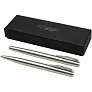 Didimis recycled stainless steel ballpoint and rollerball pen set (black ink) - Luxe