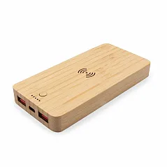 B'RIGHT bambus prijenosna baterija 8000 mAh s bežičnim punjačem 15W