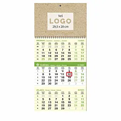Three-part business calendar EKO GREEN, spiral bound