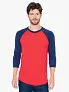  Unisex polipamučna majica s raglan dugim rukavima - 125 g/m² - American Apparel