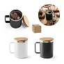 LAUDA Mug in 90% recycled stainless steel with bamboo lid 420 mL