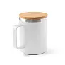 LAUDA Mug in 90% recycled stainless steel with bamboo lid 420 mL