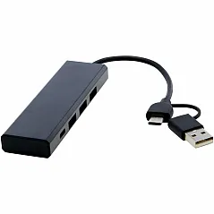 recycled aluminium USB 2.0 hub - Tekiō®