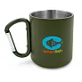 Pari Recycled stainless steel mug 280 ml with carabiner clip