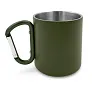 Pari Recycled stainless steel mug 280 ml with carabiner clip