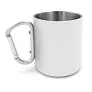 Pari Recycled stainless steel mug 280 ml with carabiner clip