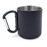 Pari Recycled stainless steel mug 280 ml with carabiner clip