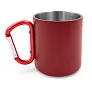 Pari Recycled stainless steel mug 280 ml with carabiner clip