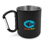 Pari Recycled stainless steel mug 280 ml with carabiner clip