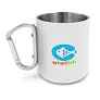 Pari Recycled stainless steel mug 280 ml with carabiner clip