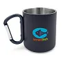 Pari Recycled stainless steel mug 280 ml with carabiner clip