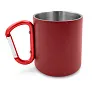 Pari Recycled stainless steel mug 280 ml with carabiner clip