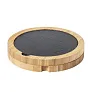  Bamboo cheese set, 4 pcs, slate cutting board
