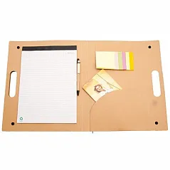 Conference folder approx. A4 with notebook, sticky notes and ball pen