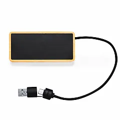 USB i USB tip C hub od bambusa