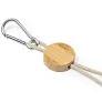  Wheat straw and cotton charging cable with carabiner clip, bamboo element