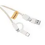  Wheat straw and cotton charging cable with carabiner clip, bamboo element