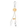  Wheat straw and cotton charging cable with carabiner clip, bamboo element